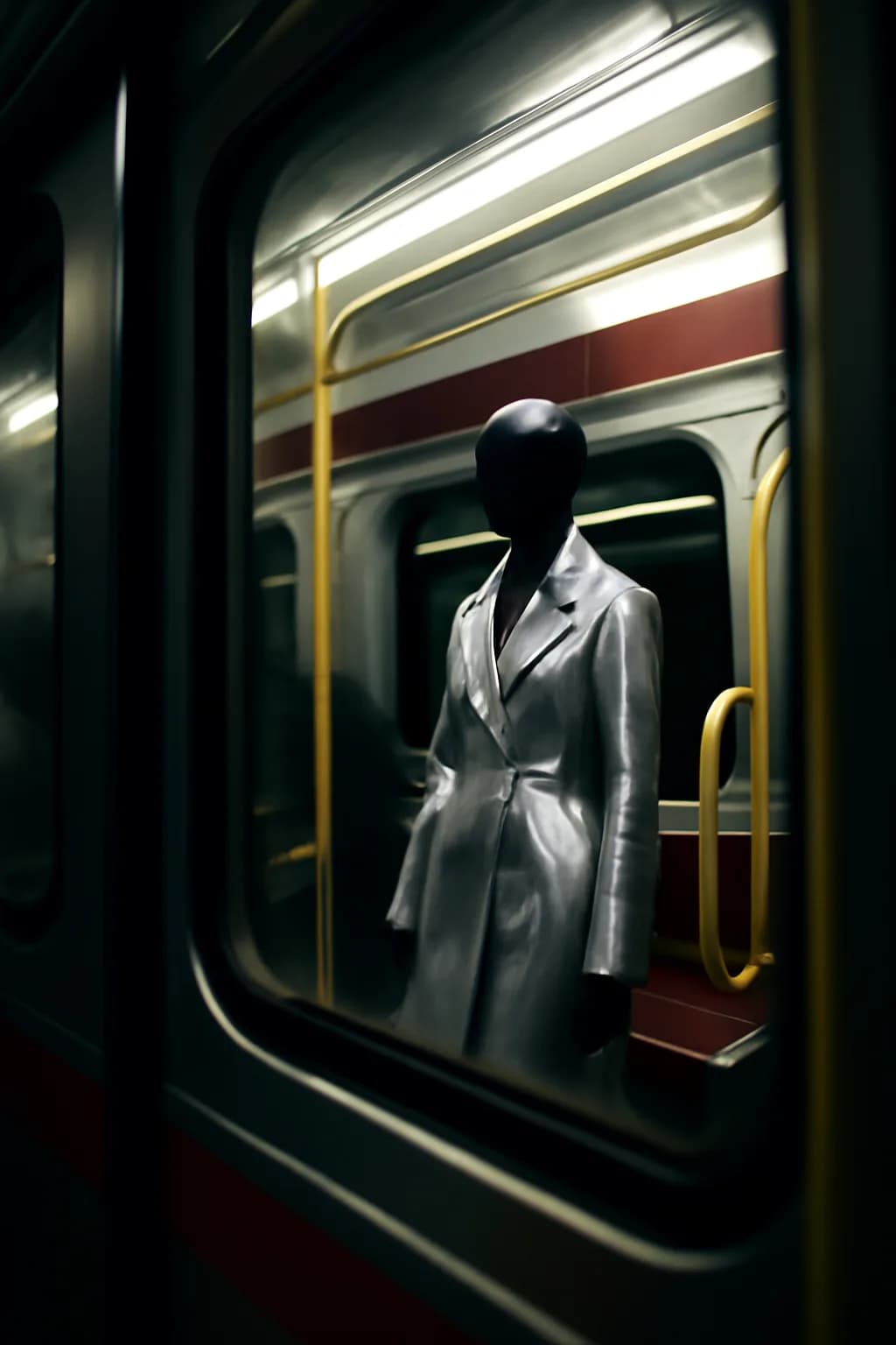 A realistic small workshop at night with warm lamps, precise tools, dust particles, and a cinematic handmade mood. a fast transit-adjacent glimpse with strong leading lines